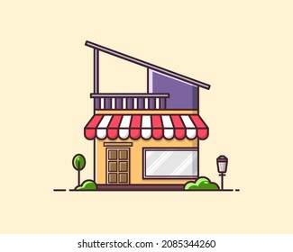 Restaurant illustration in flat design