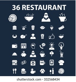 Restaurant illustrations, icons, signs vector set for infographics, mobile, website