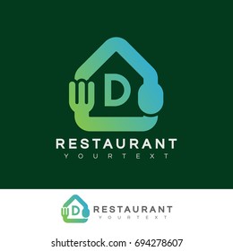 restaurant initial Letter D Logo design