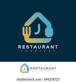 restaurant initial Letter J Logo design