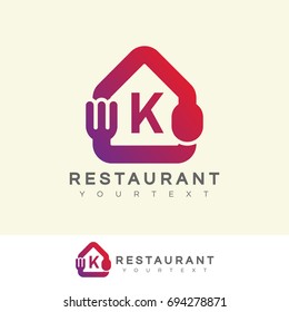 restaurant initial Letter K Logo design