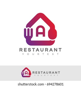 restaurant initial Letter A Logo design