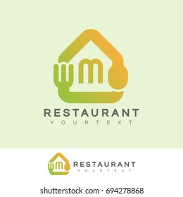 restaurant initial Letter M Logo design