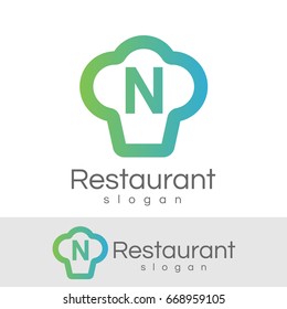 restaurant initial Letter N Logo design