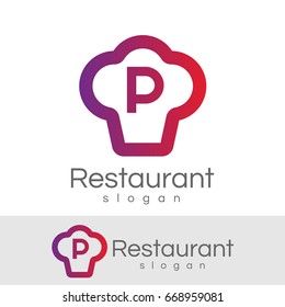 restaurant initial Letter P Logo design