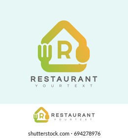 restaurant initial Letter R Logo design