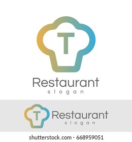 restaurant initial Letter T Logo design