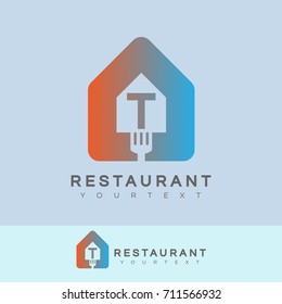 restaurant initial Letter T Logo design