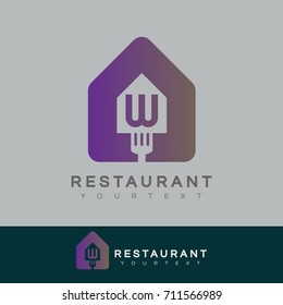 restaurant initial Letter W Logo design