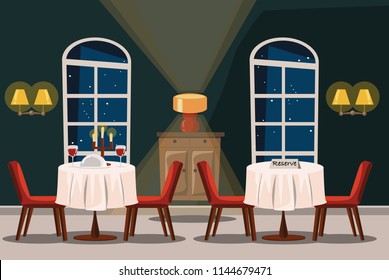 restaurant interior vector illustration 