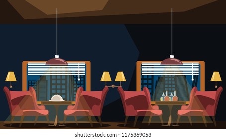 restaurant interior vector illustration 