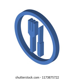 Restaurant isometric left top view 3D icon