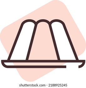 Restaurant jelly cake, illustration, vector on a white background.