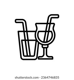 Restaurant Juice Outline Icon Vektorgrafik