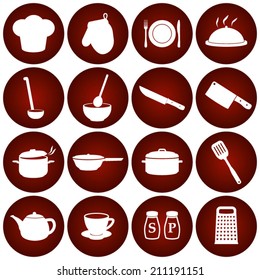 Restaurant Kitchen Cooking Icons