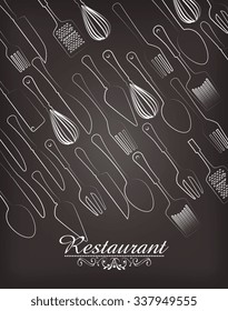 Restaurant and kitchen dishware design with icons, vector illustration graphic