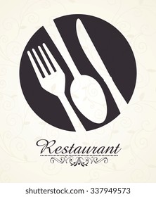 Restaurant and kitchen dishware design with icons, vector illustration graphic