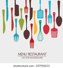 Restaurant and kitchen dishware design with icons, vector illustration graphic