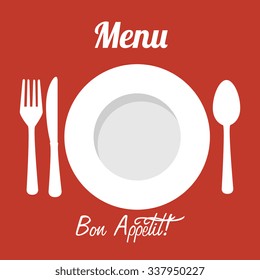 Restaurant and kitchen dishware design with icons, vector illustration graphic