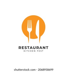 Restaurant Kitchen Fest Logo Concept Vector Template Design Illustration