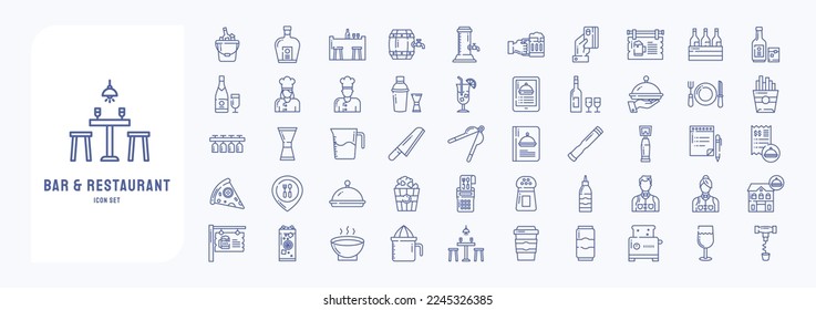 Restaurant and Kitchen icon, Food court and drink illustration