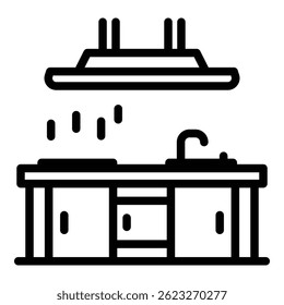 Restaurant kitchen icon. Outline restaurant kitchen vector icon for web design isolated on white background