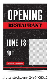 restaurant kitchen opening event poster design template