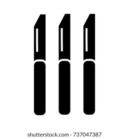 restaurant knife icon, vector illustration, black sign on isolated background