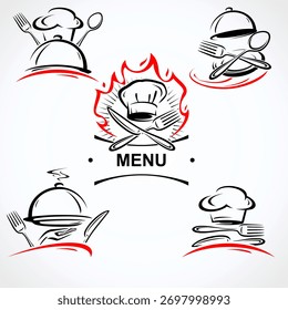 Restaurant label and icon set. Collection icon restaurant. Vector