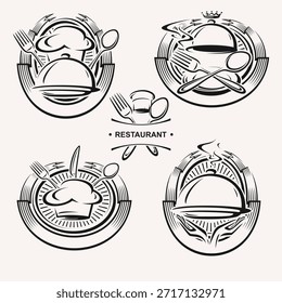 Restaurant label and icon set. Collection icon restaurant. Vector