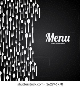 restaurant label over black background vector illustration  