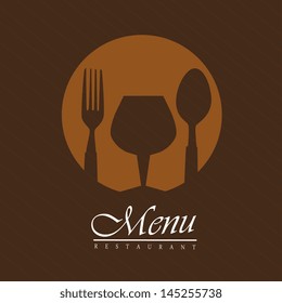 restaurant label over brown background vector illustration