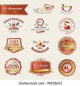 Restaurant labels and elements