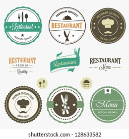 Restaurant labels set