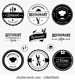 Restaurant labels set