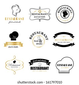 Restaurant Labels Set - Isolated On White Background - Vector Illustration, Graphic Design Editable For Your Design.