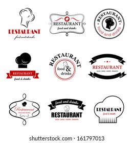 Restaurant Labels Set - Isolated On White Background - Vector Illustration, Graphic Design Editable For Your Design.