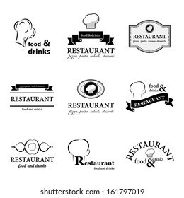 Restaurant Labels Set - Isolated On White Background - Vector Illustration, Graphic Design Editable For Your Design.