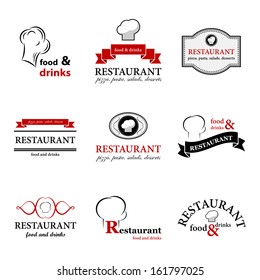 Restaurant Labels Set - Isolated On White Background - Vector Illustration, Graphic Design Editable For Your Design.