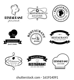 Restaurant Labels Set - Isolated On White Background - Vector Illustration, Graphic Design Editable For Your Design.