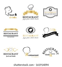 Restaurant Labels Set - Isolated On White Background - Vector Illustration, Graphic Design Editable For Your Design.