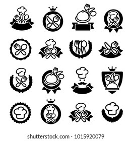 Restaurant labels set. Vector