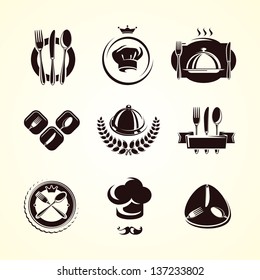 Restaurant labels set. Vector