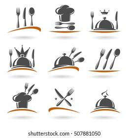 Restaurant labels set. Vector