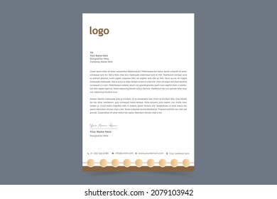 Restaurant Letterhead Design. Creative And Clean Business Style Print-ready Letterhead Design For Your Food Catering And Fast Food Project. Vector Illustration