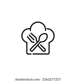 Restaurant line icon isolated on white background