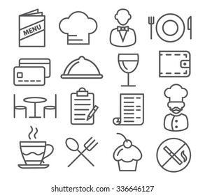 Restaurant Line Icons