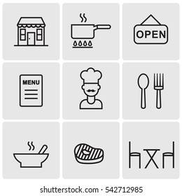 Restaurant line icons
