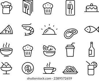 Restaurant line Icons vector design