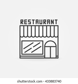Restaurant linear building icon. Vector minimal thin line restaurant symbol or logo element